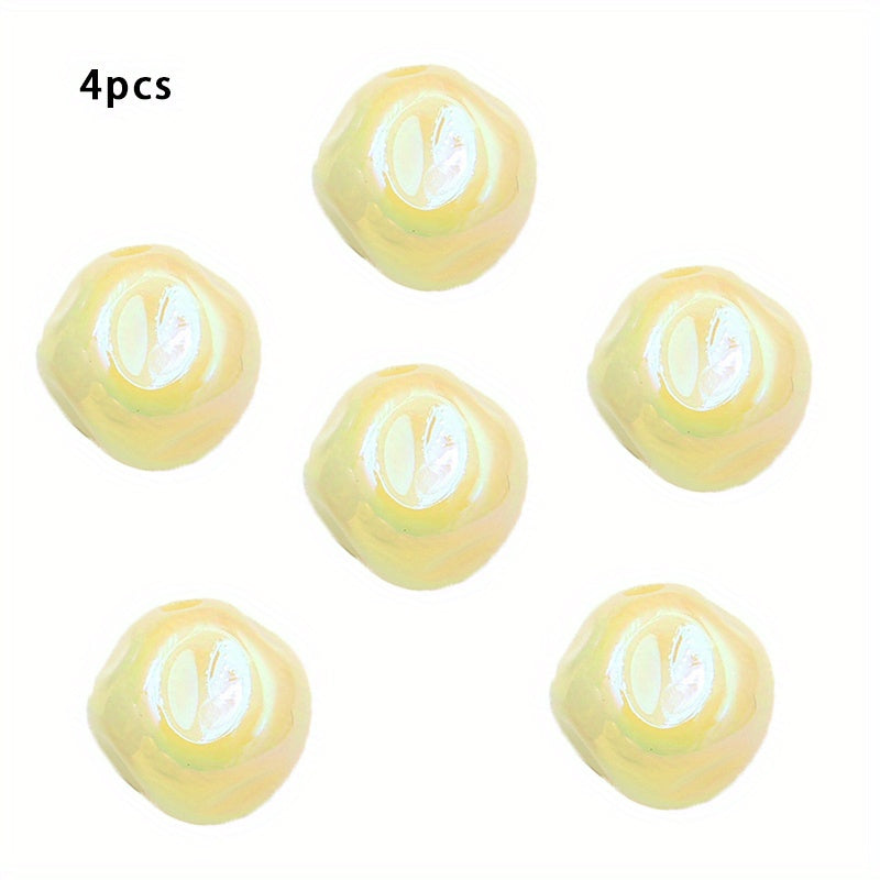 10pcs Acrylic Colorful Fig Pattern Beads Straight Hole DIY Mobile Chain