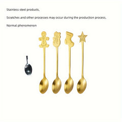 4pcs Christmas Cartoon Gingerbread Spoons