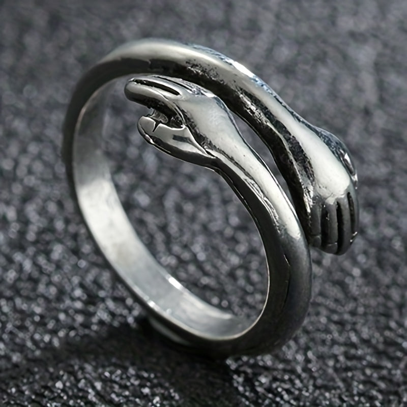 Men's Vintage Flower Snake Hug Ring Punk Metal Boho Party Jewelry