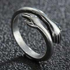 Men's Vintage Flower Snake Hug Ring Punk Metal Boho Party Jewelry