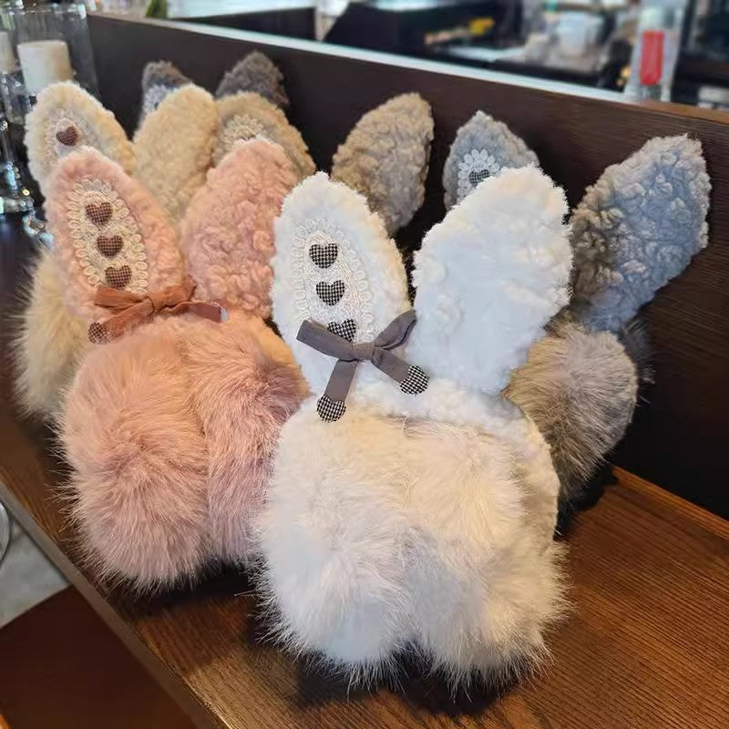 Cozy Rabbit Ears Plush Ear Warmers for Women Winter