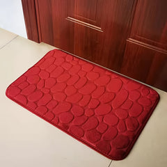 Soft Memory Foam Bathroom Rug with Cobblestone Embossment