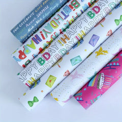 6pcs Mother's Christmas Halloween Easter Birthday Wrapping Paper Gift Wrap