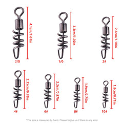 50pcs Fishing Barrel Swivels Stainless Steel Snaps for Saltwater Luring
