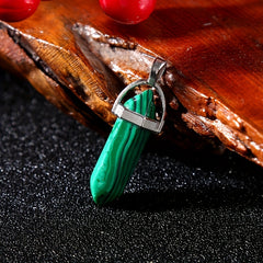 Colorful Pine Stone Hexagonal Column Pendant DIY Jewelry Accessories