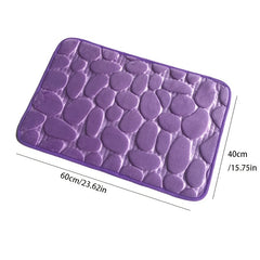 Memory Foam Bath Rug Cobblestone Embossed Bathroom Mat
