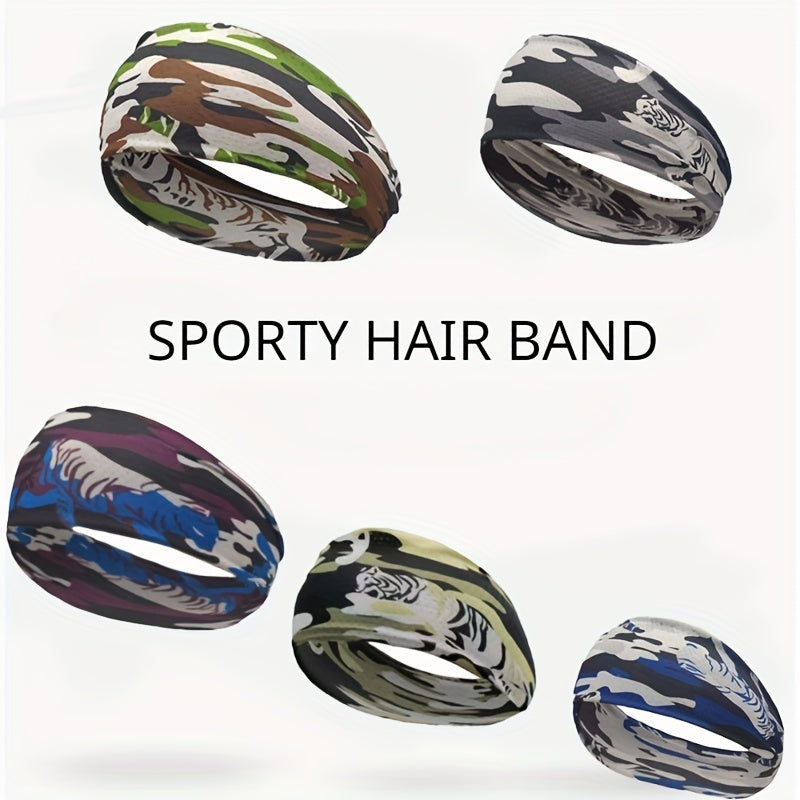 Men's Sports Hair Bands Camouflage Stretch Headband