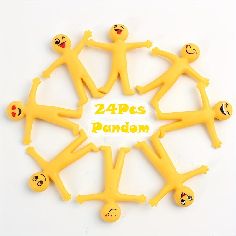 24Pcs Random Hot Expression Venting Doll Play A Little Yellow Man Doll