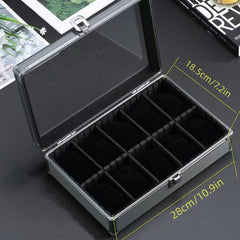 Watch Display Box Aluminum Alloy Watch Storage Box Tempered Glass Cover