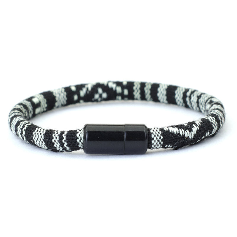 Men's Braided Leather Bracelet Bangle - Gift For Son