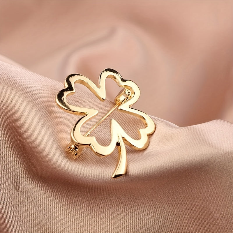 Hollow Four leaf Clover Brooch Collar Jacket Dress Suit