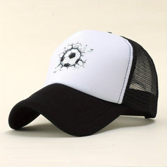 Football Printed Mesh Baseball Cap Sunshade Dad Hat