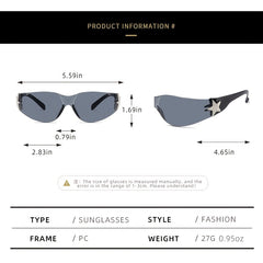 Rimless Gradient Sunglasses for Women