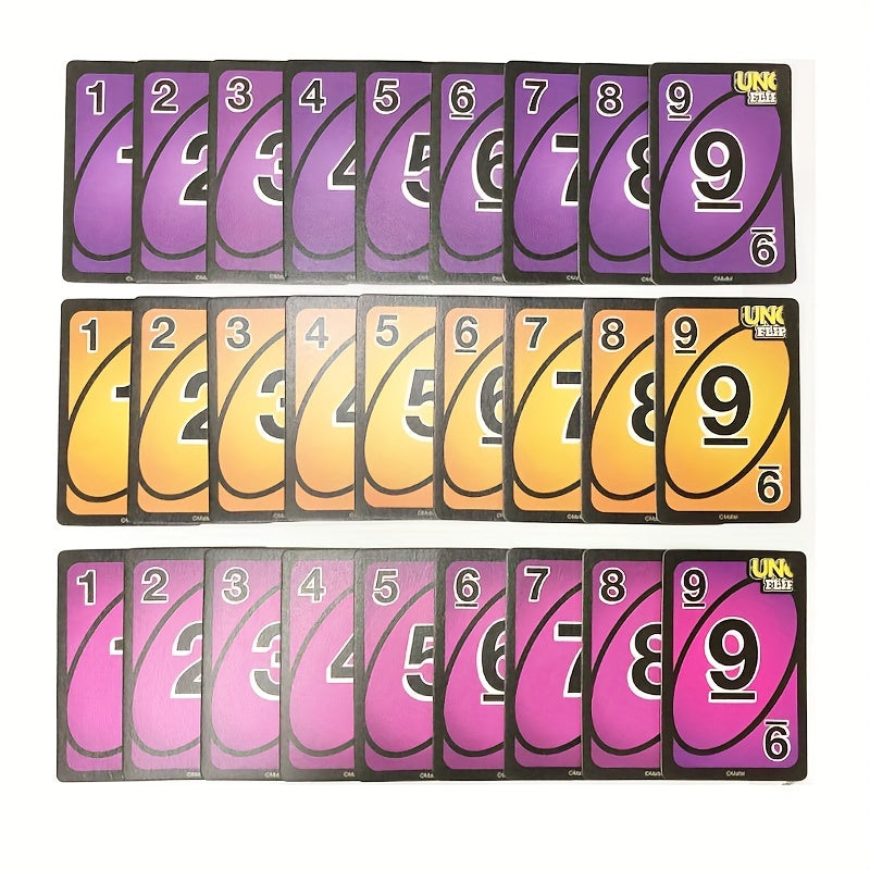 112pcs Game Playing Cards Reverse Use 0-9 Numbers and Functional Cards