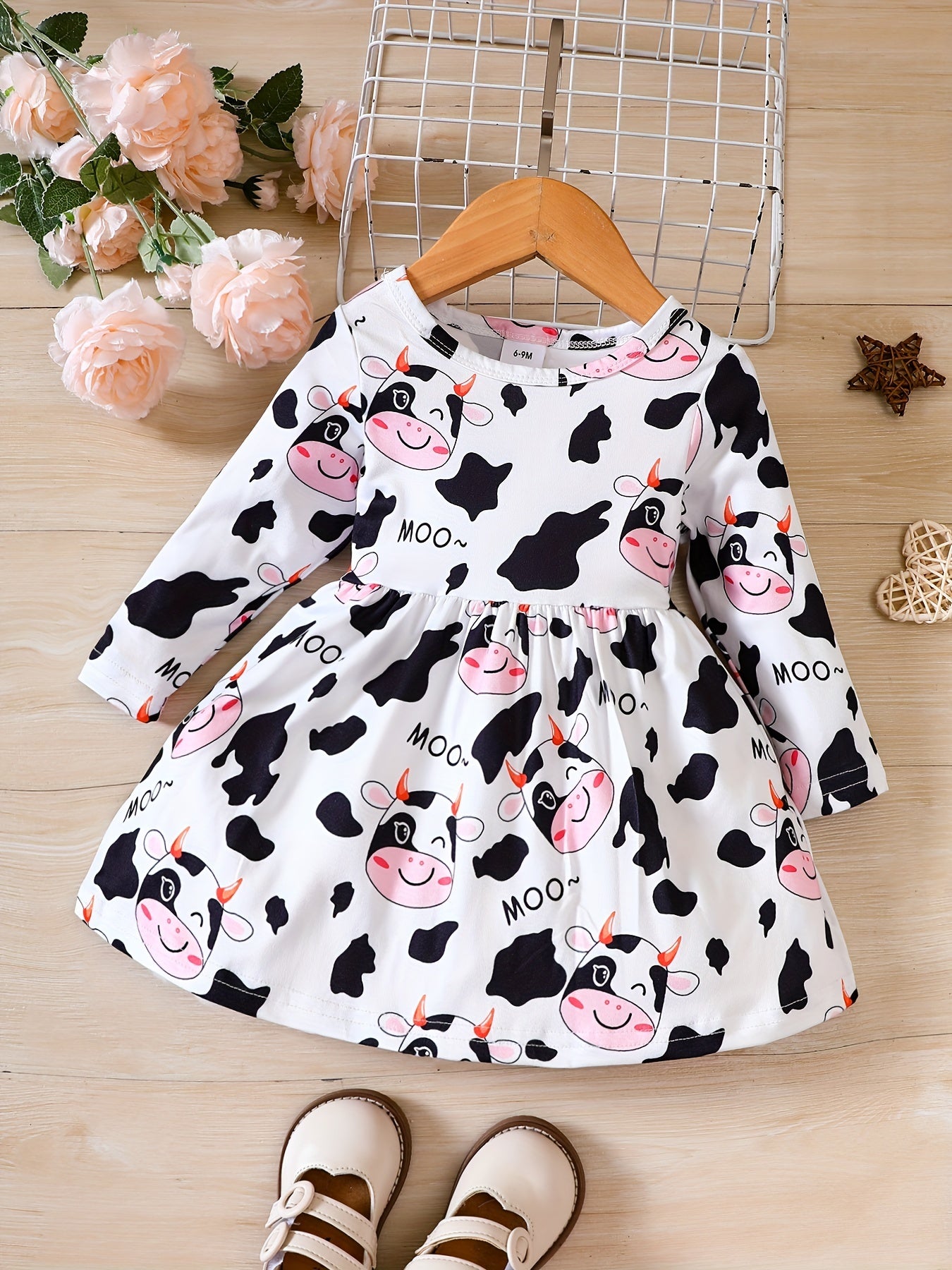 Cow Printed Dress for Baby Girl