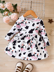 Cow Printed Dress for Baby Girl