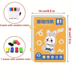 Reusable Practice Book Set with Pens and Stickers