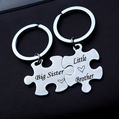 Big & Little Sister Puzzle Keychains Set Bag Purse Ornament