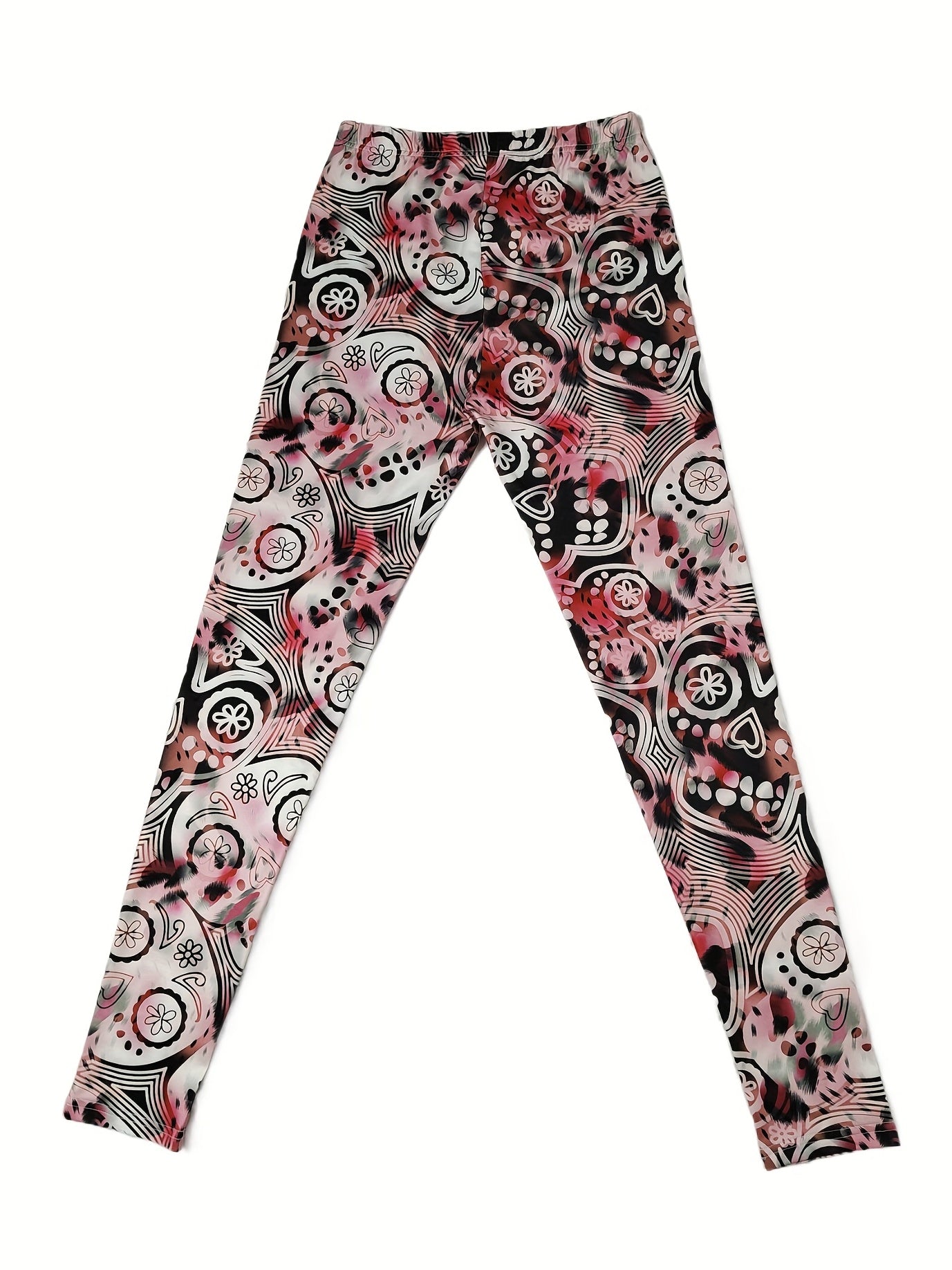 Skull Print Leggings Casual Sporty Skinny Leggings