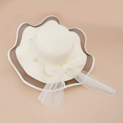 Polyester Sunscreen Mesh Hat Summer Unisex Hat Straw Hat Large Brim Sun Hat
