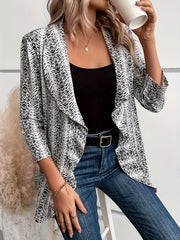  Chevron Print Open Front Cardigan