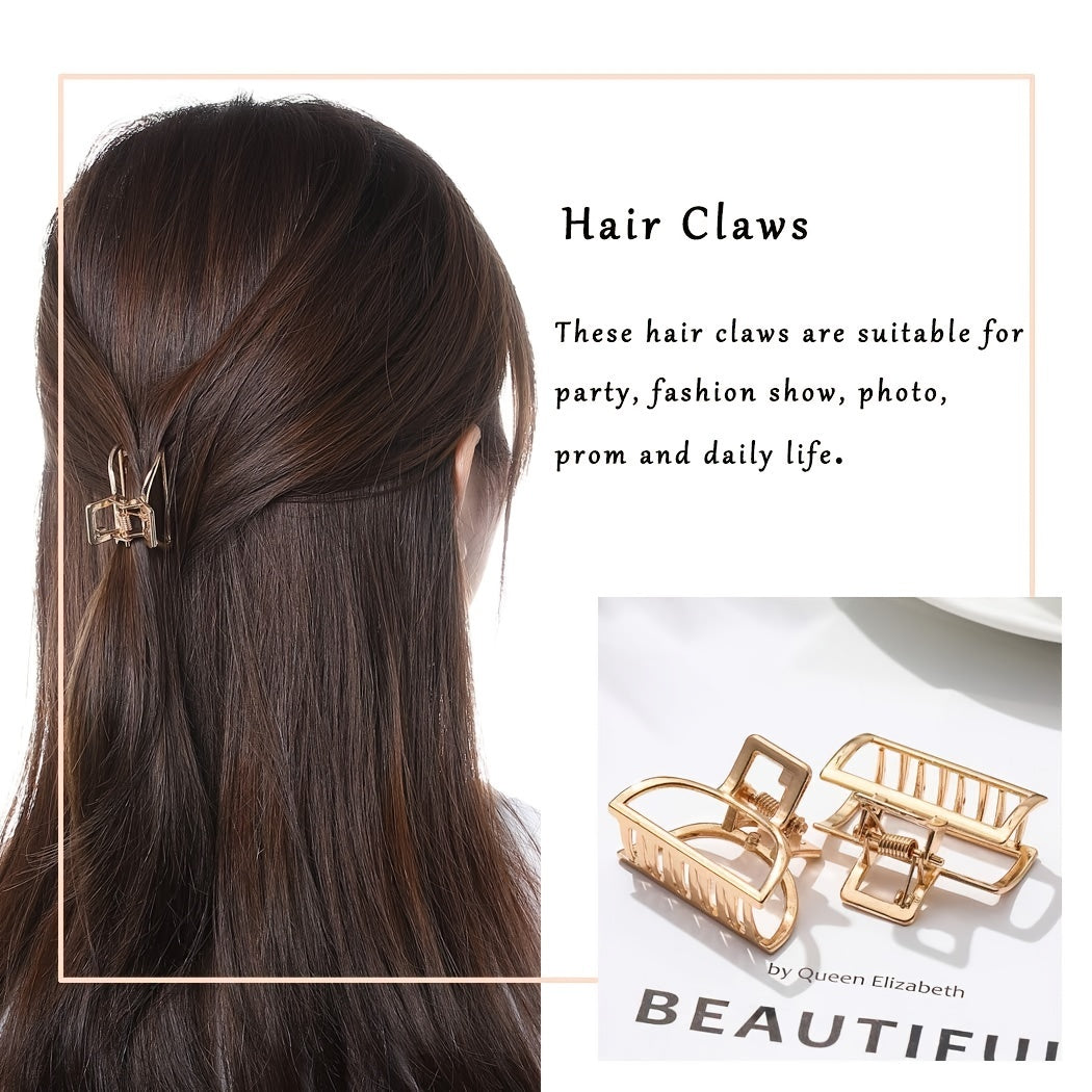 Golden Hair Claw Clip Non Slip Strong Hold Grip Hair Jaw Clip