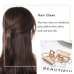 Golden Hair Claw Clip Non Slip Strong Hold Grip Hair Jaw Clip
