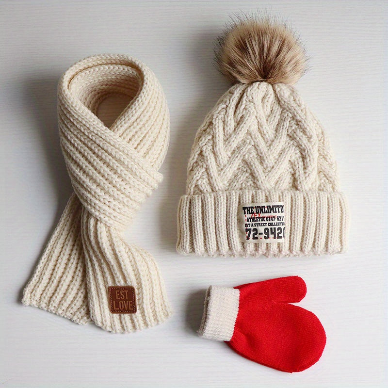 Kids Winter Hat Scarf Gloves Set for Boys Girls