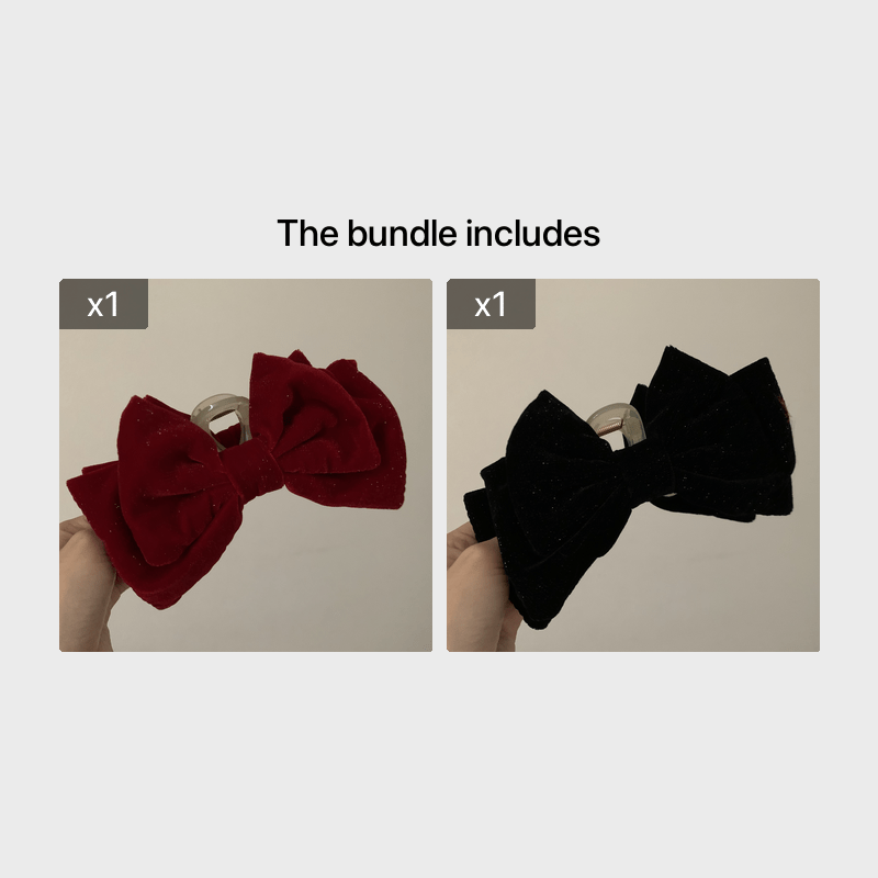 Large Velvet Bow Hair Clip Women's Hair Accessories
