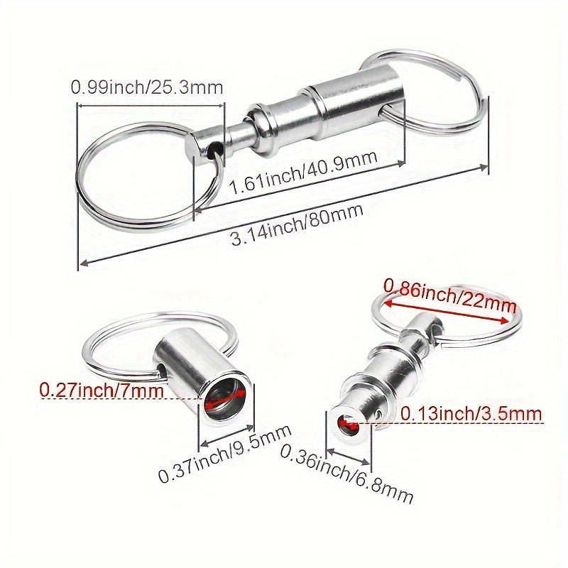 3pcs Quick Release Detachable Keychain Metal Keychain Keyring Pendant