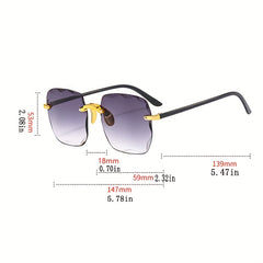 Square Rimless Sunglasses Gradient Glasses UV400