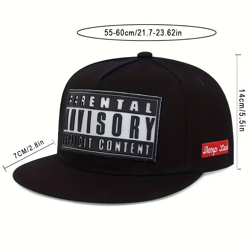 Advisory Patch Snapback Hat Hip Hop Block Baseball Cap Unisex