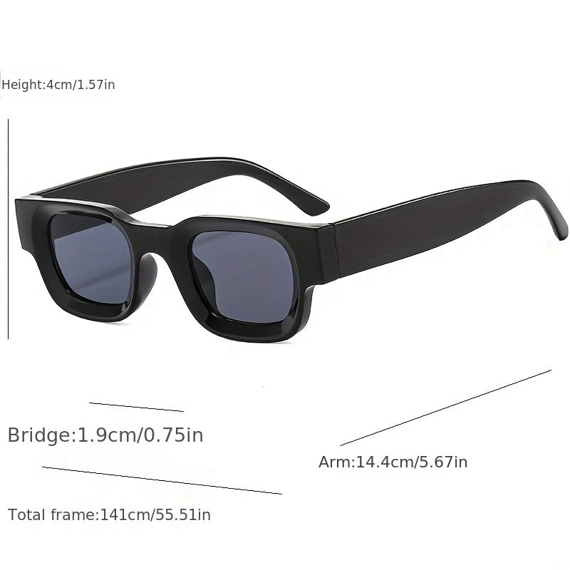 Punk Rectangular Frame Sunglasses Classic Hip Hop Sunshade Eyeglasses