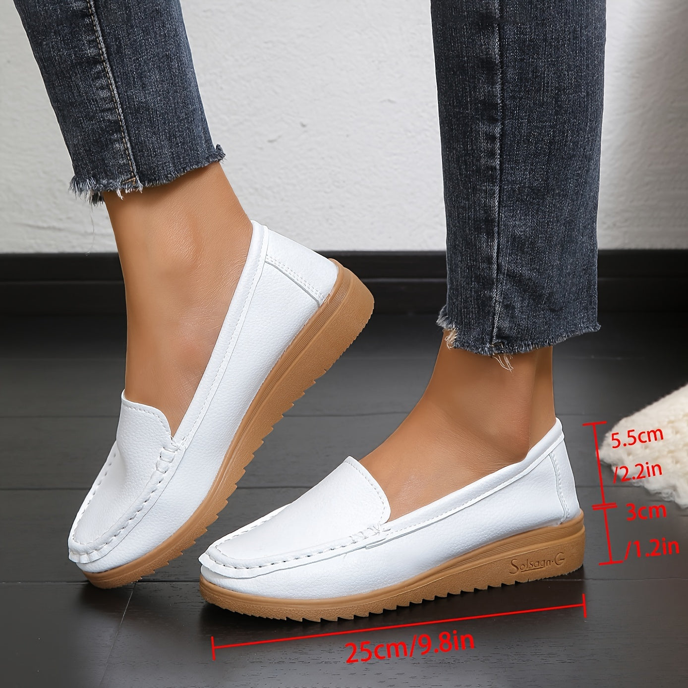 Women's Comfy Solid Flat Loafers Casual Slip On Walking Shoes