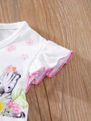 Cute Animal Print Romper for Baby Girls