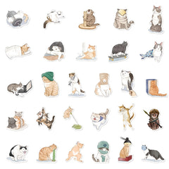 53pcs Cute Orange Cat Stickers for Laptops & Phones