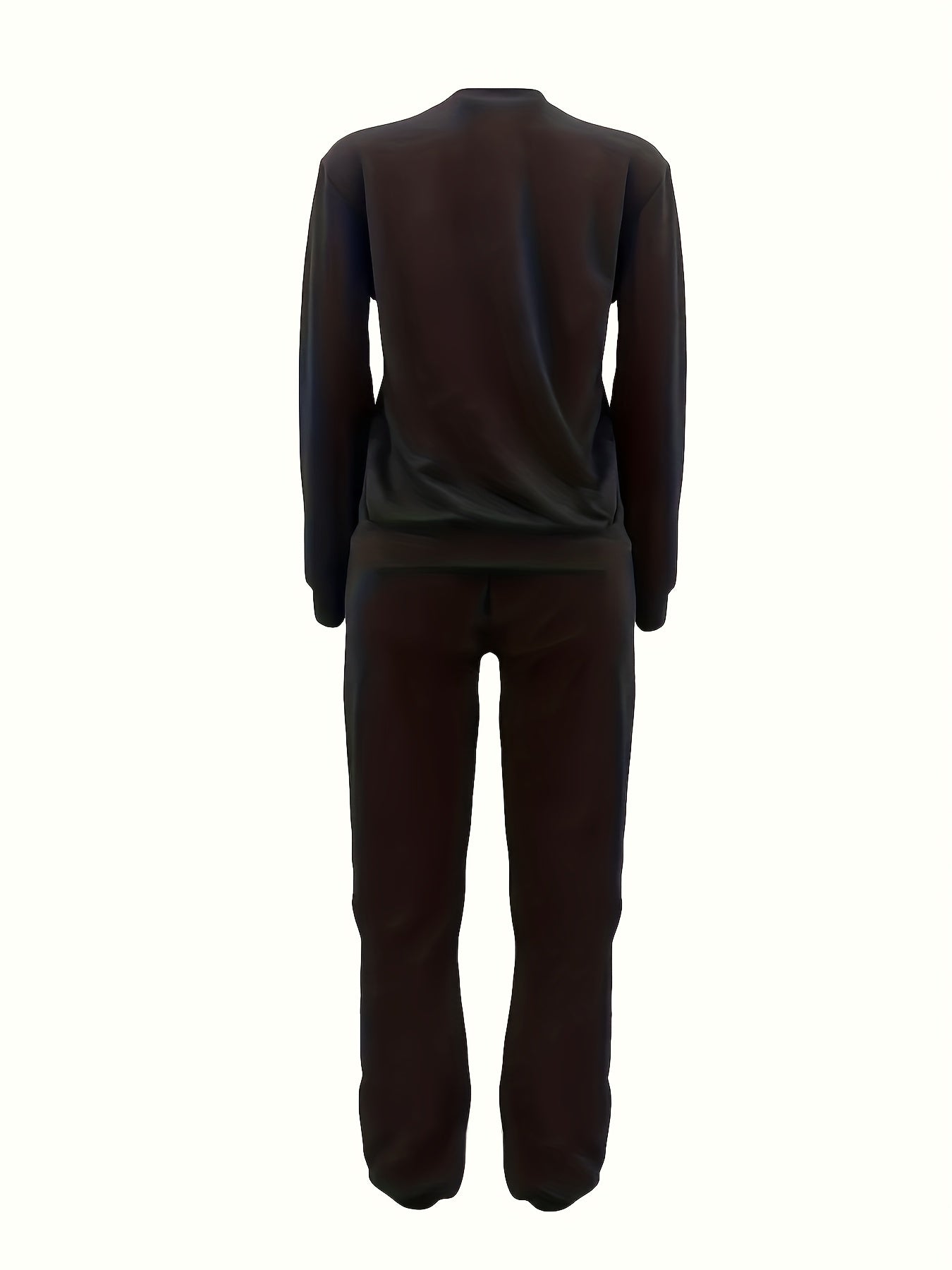 Christmas Tree Print Crew Neck Sweatshirt & Jogger Sweatpants Set
