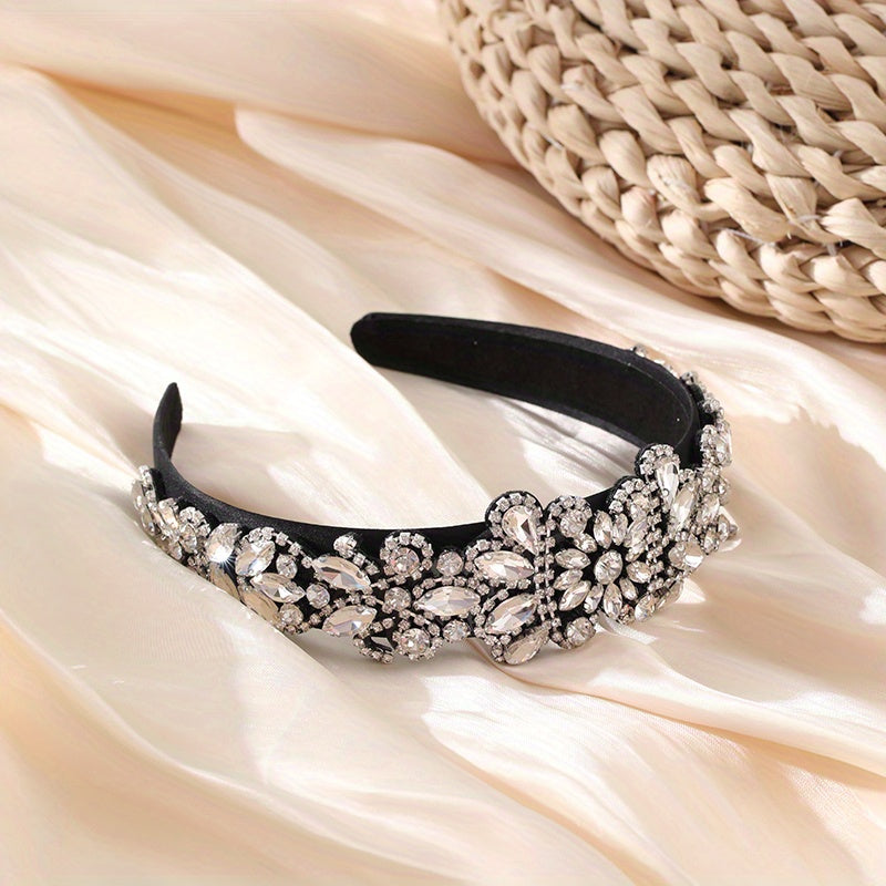 Baroque Rhinestone Headband Crystal Head Hoop Sparkle Headdress Jewelry