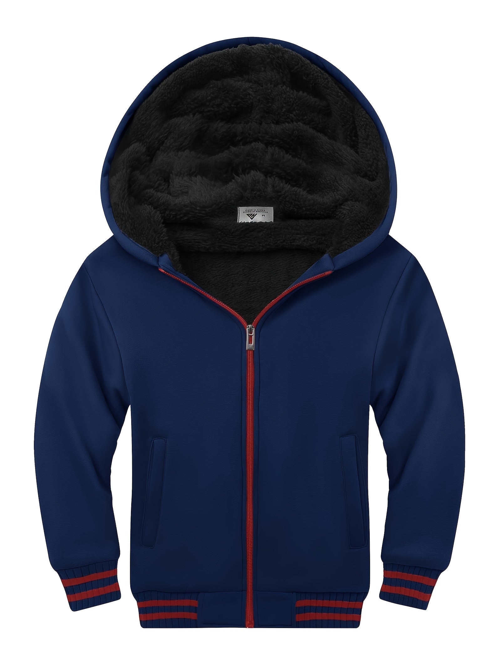 Boys Warm Hooded Sweatshirt with Zip Up Pockets