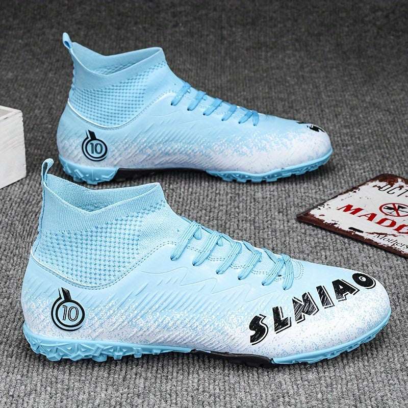 Boys' High Top TF Football Boots Anti-skid Breathable Soccer Cleats