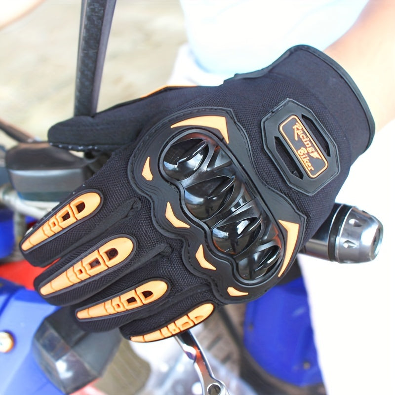 Touch Screen Motorcycle Riding Gloves with Hard Knuckle Protection