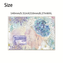 88pcs Lavender Patterns Jurnal Materials DIY Paper Craft Scrapbooking