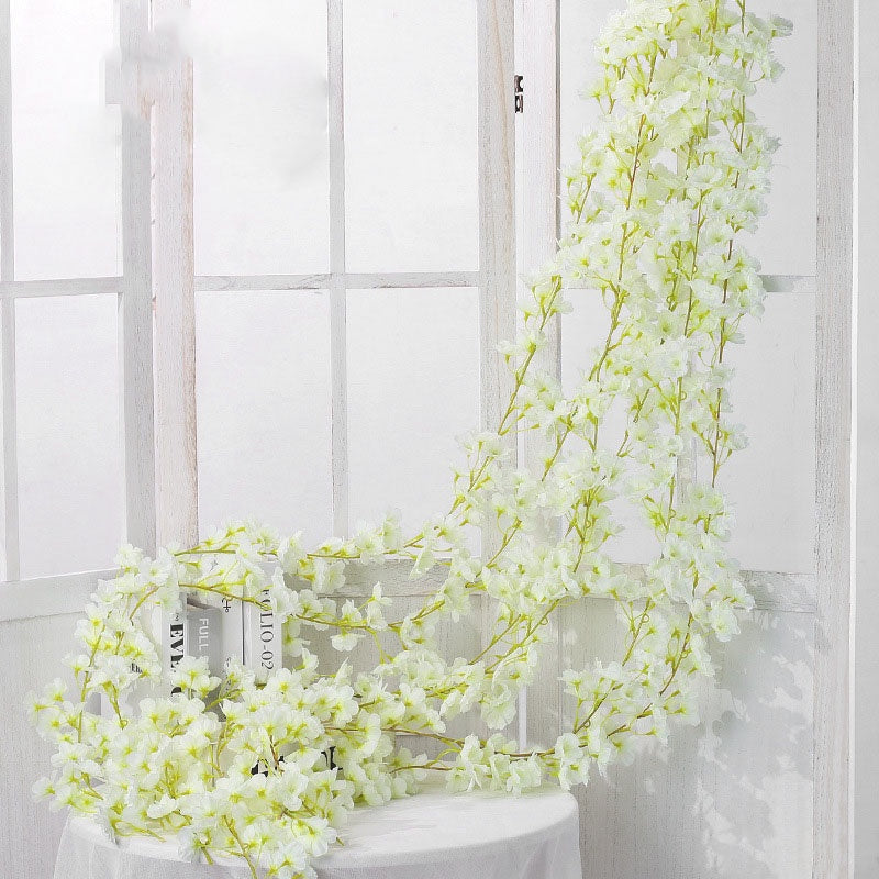 Artificial Cherry Rattan Decorative Flower Vine 70in 135pcs Flower