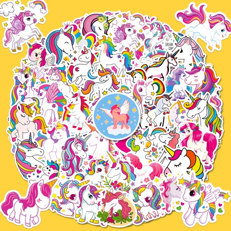 50pcs Unicorn Stickers Waterproof Vinyl Sticker Pack for Girls DIY Decoration
