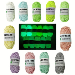 Polyester Glow in the dark Filler Yarn for DIY Knitting 50g pc