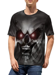 3D Skull Print Men's Graphic Active T-shirt Crew Neck Casual Tee for Summer