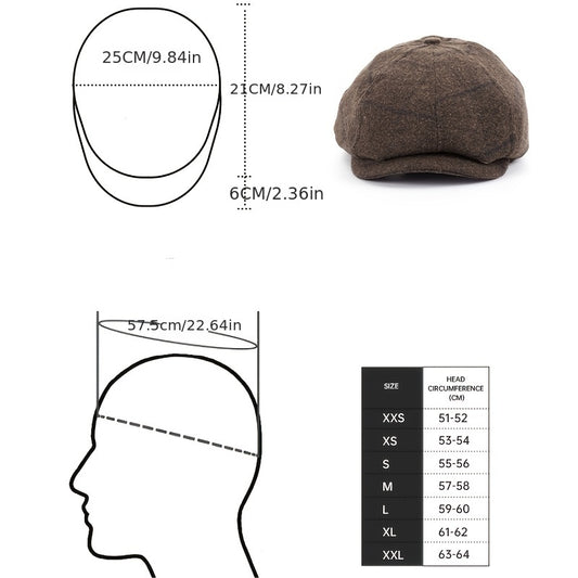 Forever Sun Vintage Wool Hat Flat Cap For Men Newsboy Driver Caps Hat