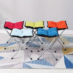 Foldable Low Stool with Cushion for Shoe Changing Comfort