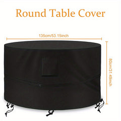 Round Garden Table Cover Waterproof Anti UV Outdoor Circular Table Cover