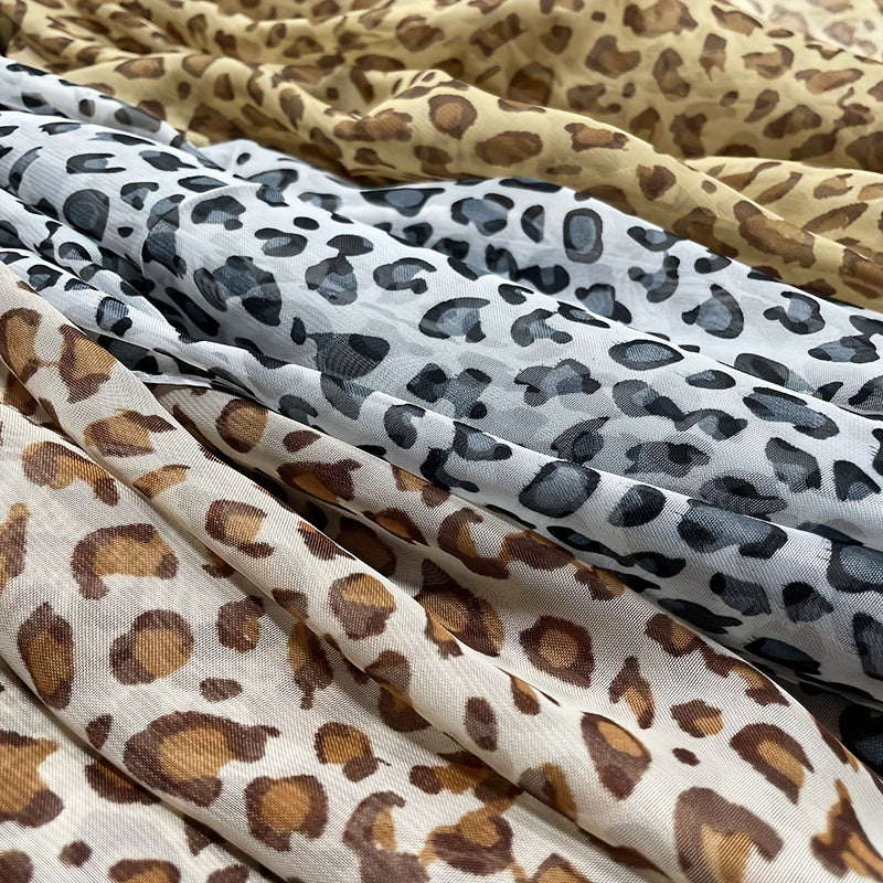 Leopard Print Scarf Thin Gauze Shawl Casual Sunscreen Head Wrap